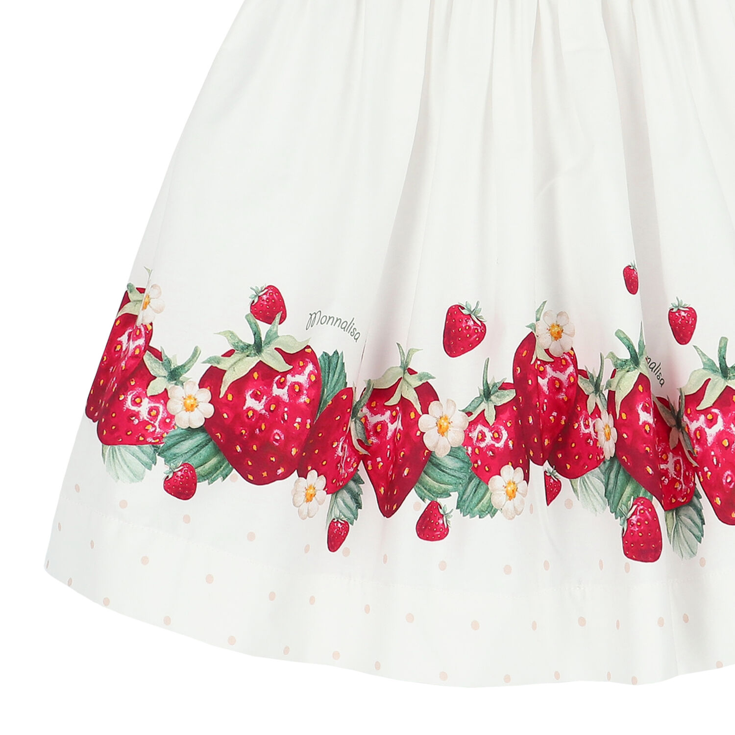 Girls White & Red Strawberry Dress, 1, hi-res image number null